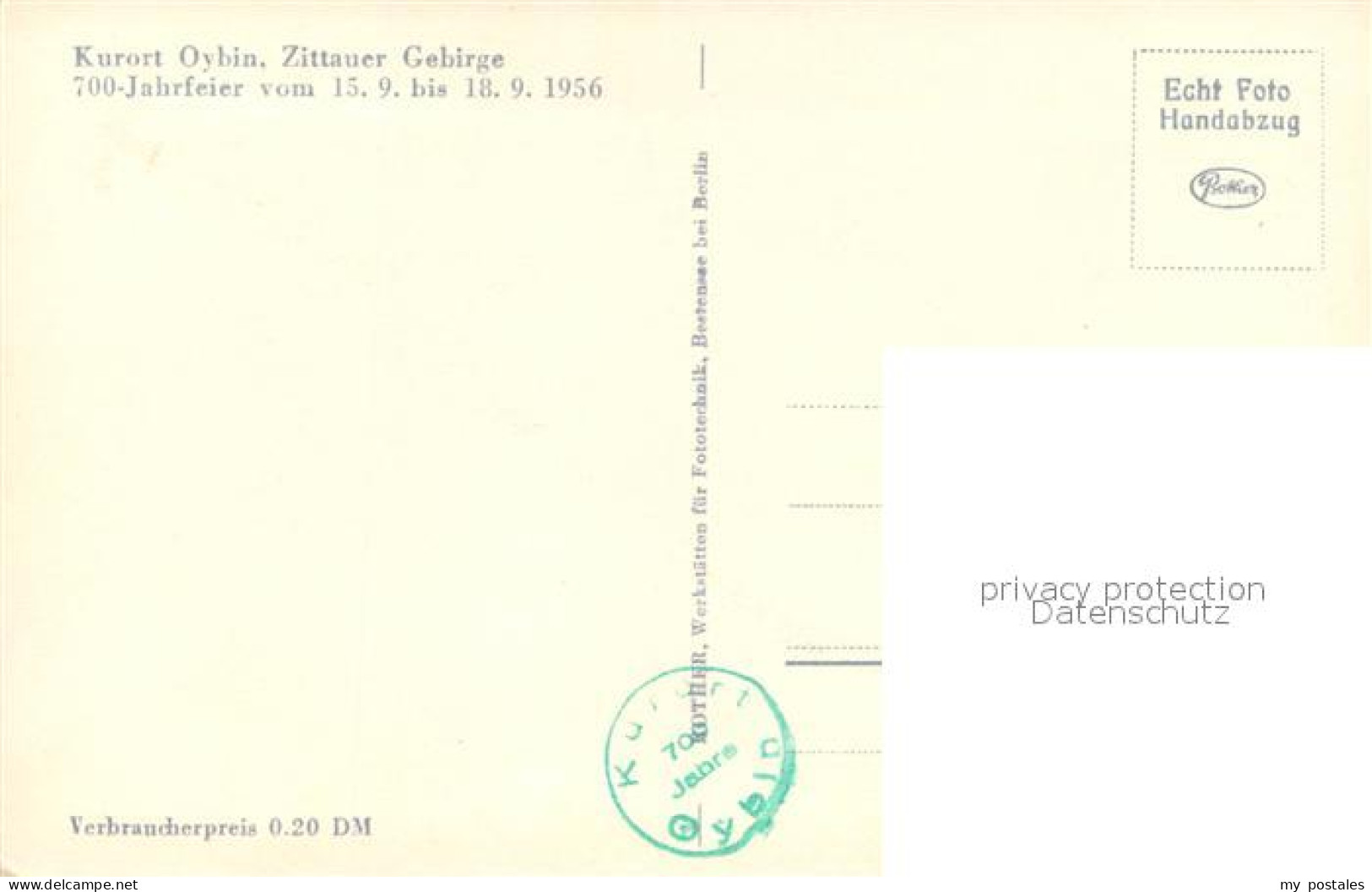 73750134 Oybin Zittauer Gebirge Aus Der Vogelperspektive 700-Jahrfeier 1956 Hand - Oybin
