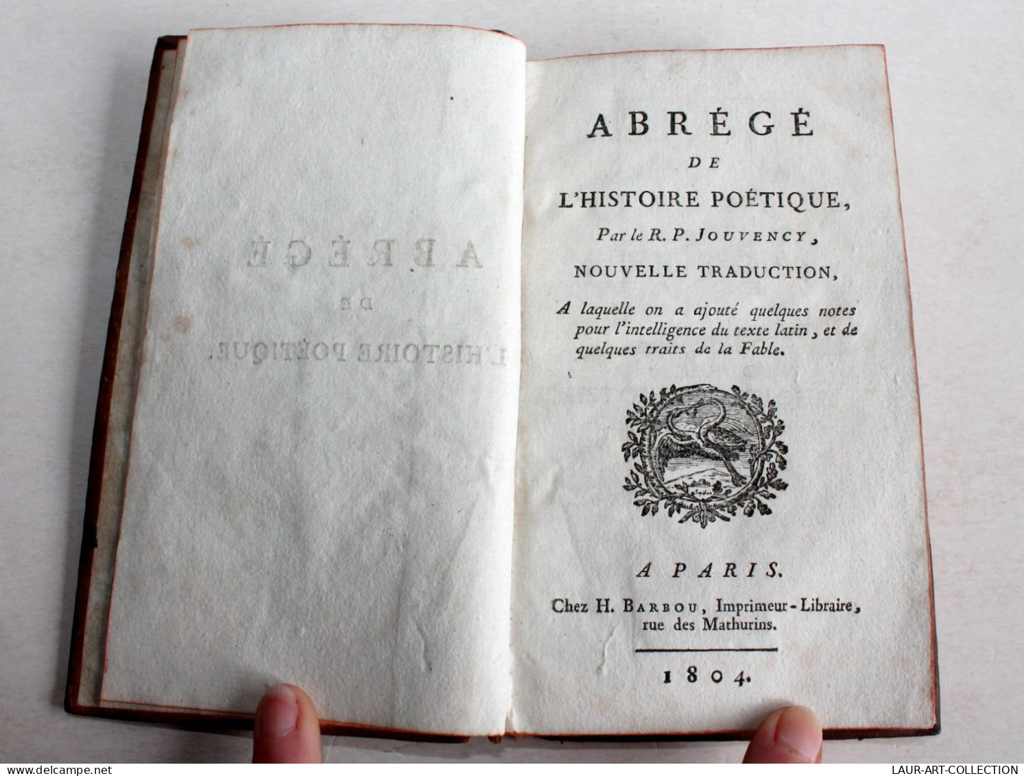 RARE ABREGE DE L'HISTOIRE POETIQUE De JOUVENCY NOUVELLE TRAD 1804 LATIN FRANCAIS / ANCIEN LIVRE XIXe SIECLE (2204.21) - 1801-1900