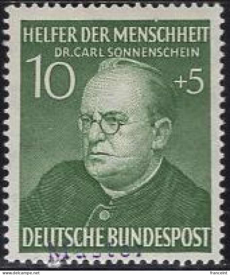 GERMANY(1953) Carl Sonnenschein. MUSTER (specimen) Overprint. Founder Of Catholic Student Movement. Scott No B328. - Sonstige & Ohne Zuordnung