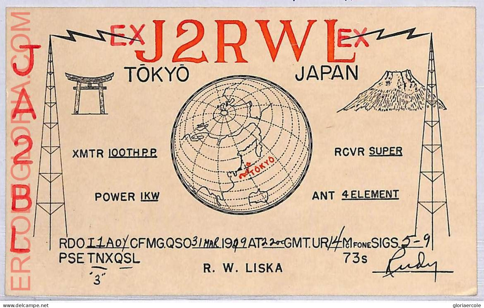 Ad9209 - JAPAN- RADIO FREQUENCY CARD - Tokyo - 1949 - Radio