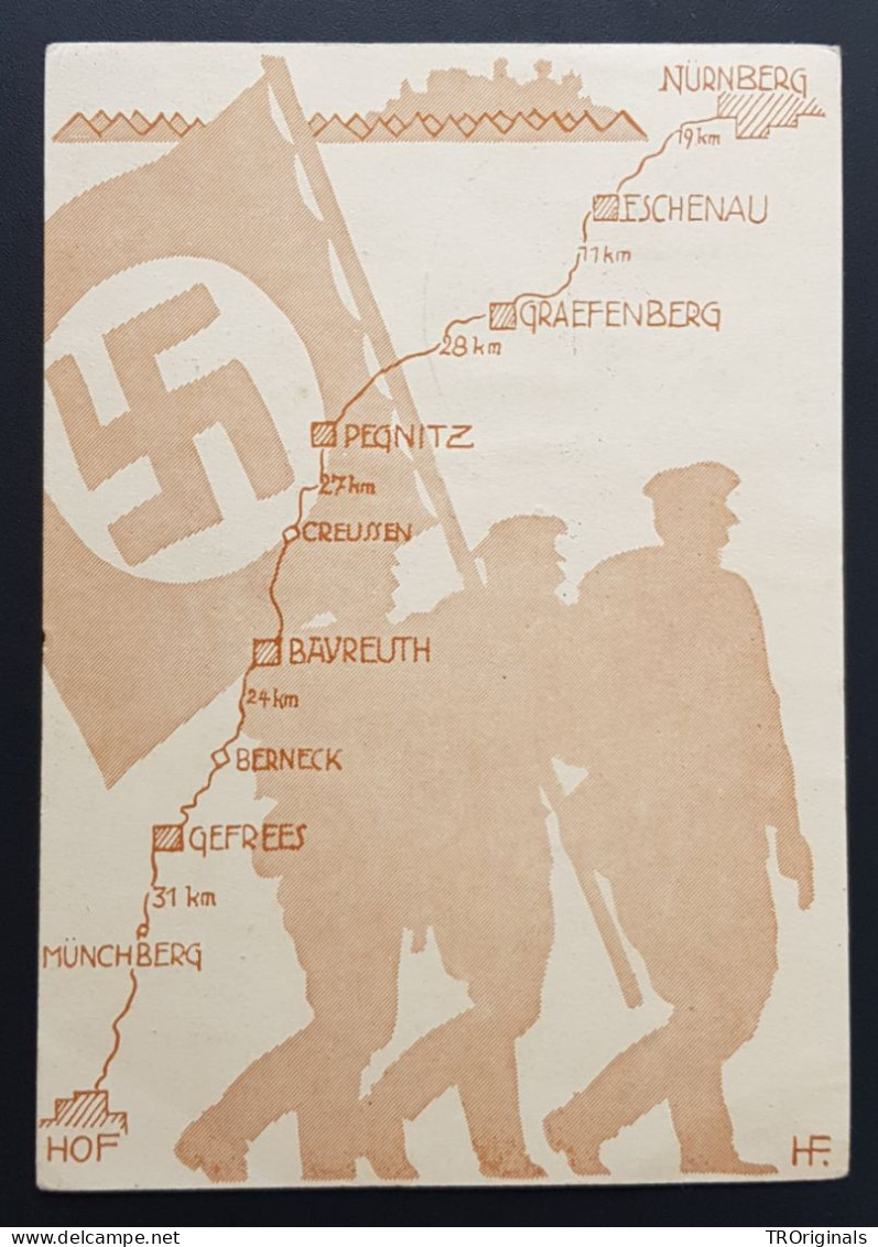 RARE GERMANY THIRD 3rd REICH ORIGINAL CARD NSDAP NÜRNBERG REICHSPARTEITAG 1936 - Weltkrieg 1939-45