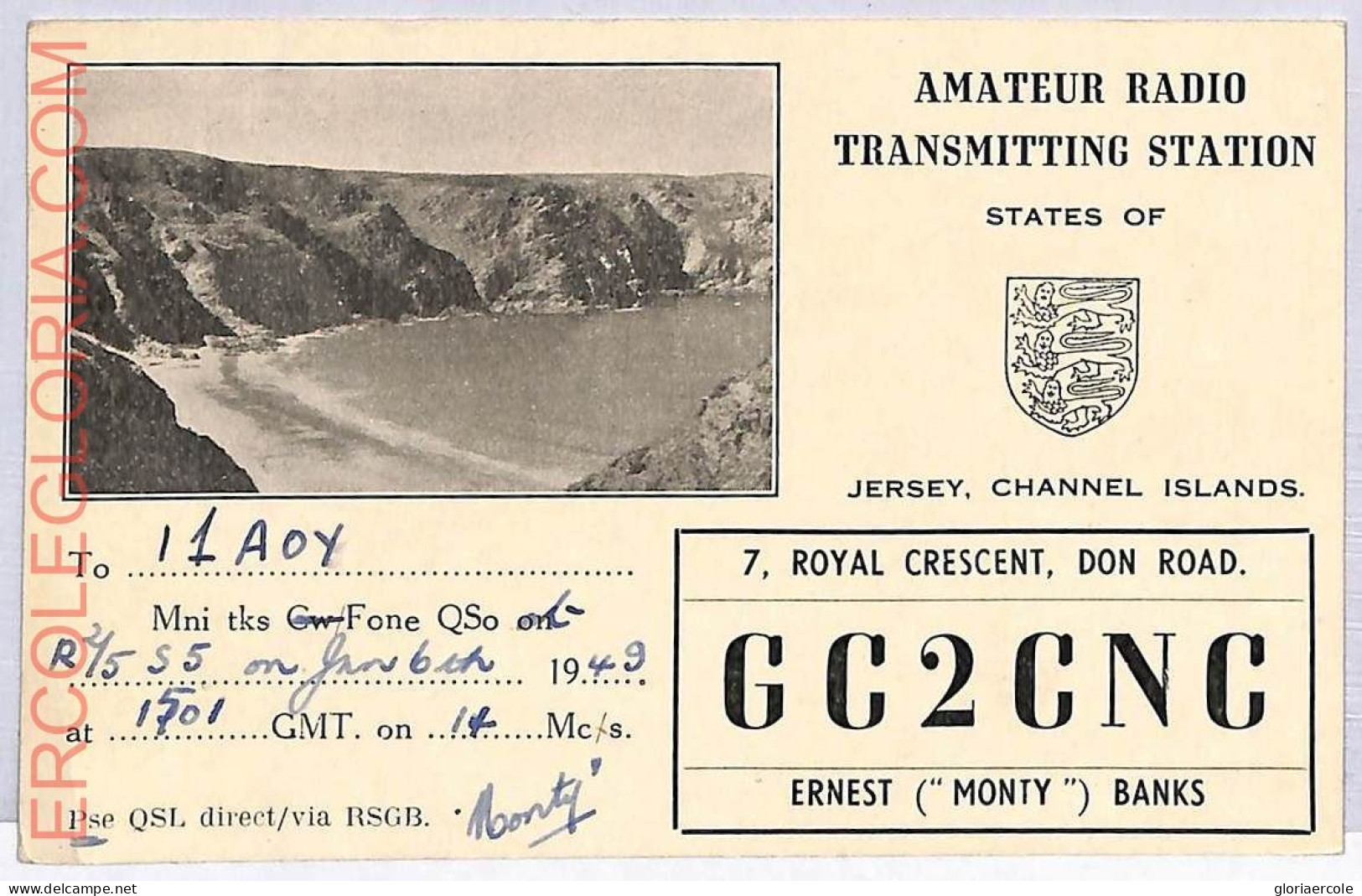 Ad9211 - JERSEY - RADIO FREQUENCY CARD  - 1949 - Radio