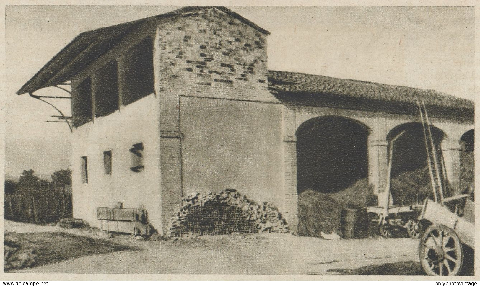 Porticato In Un'azienda Del Parmigiano - 1936 Stampa Epoca - Vintage Print - Stiche & Gravuren