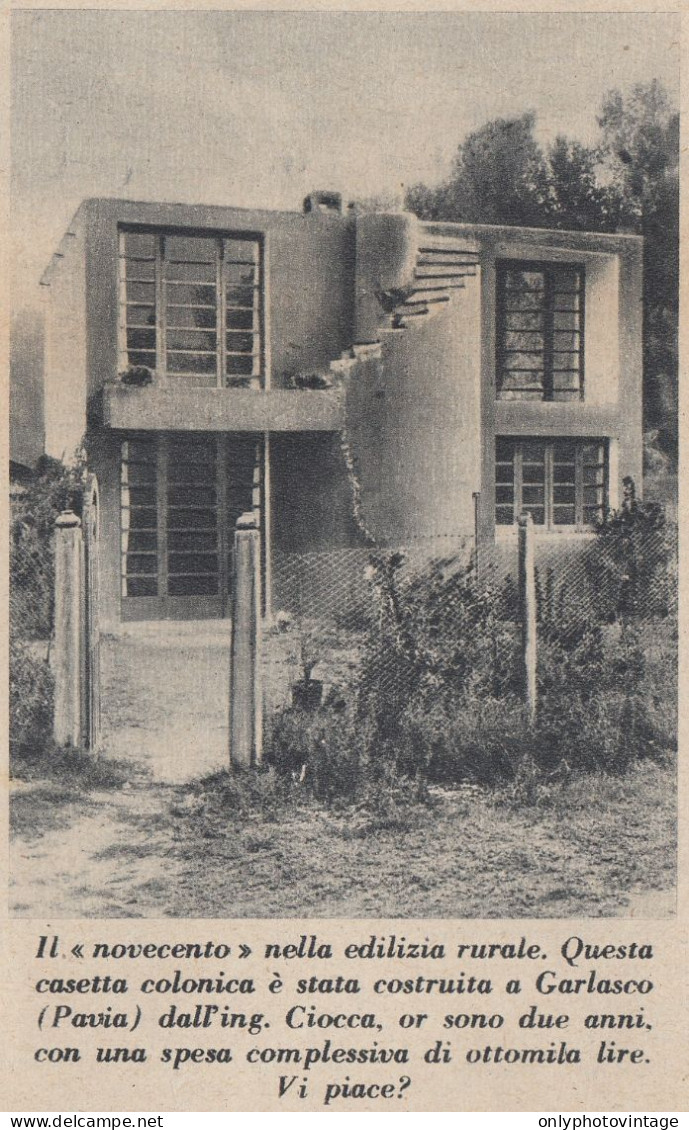 Garlasco (PV) - Casetta Colonica Costruita Da Ing. Ciocca - 1937 Stampa - Prints & Engravings