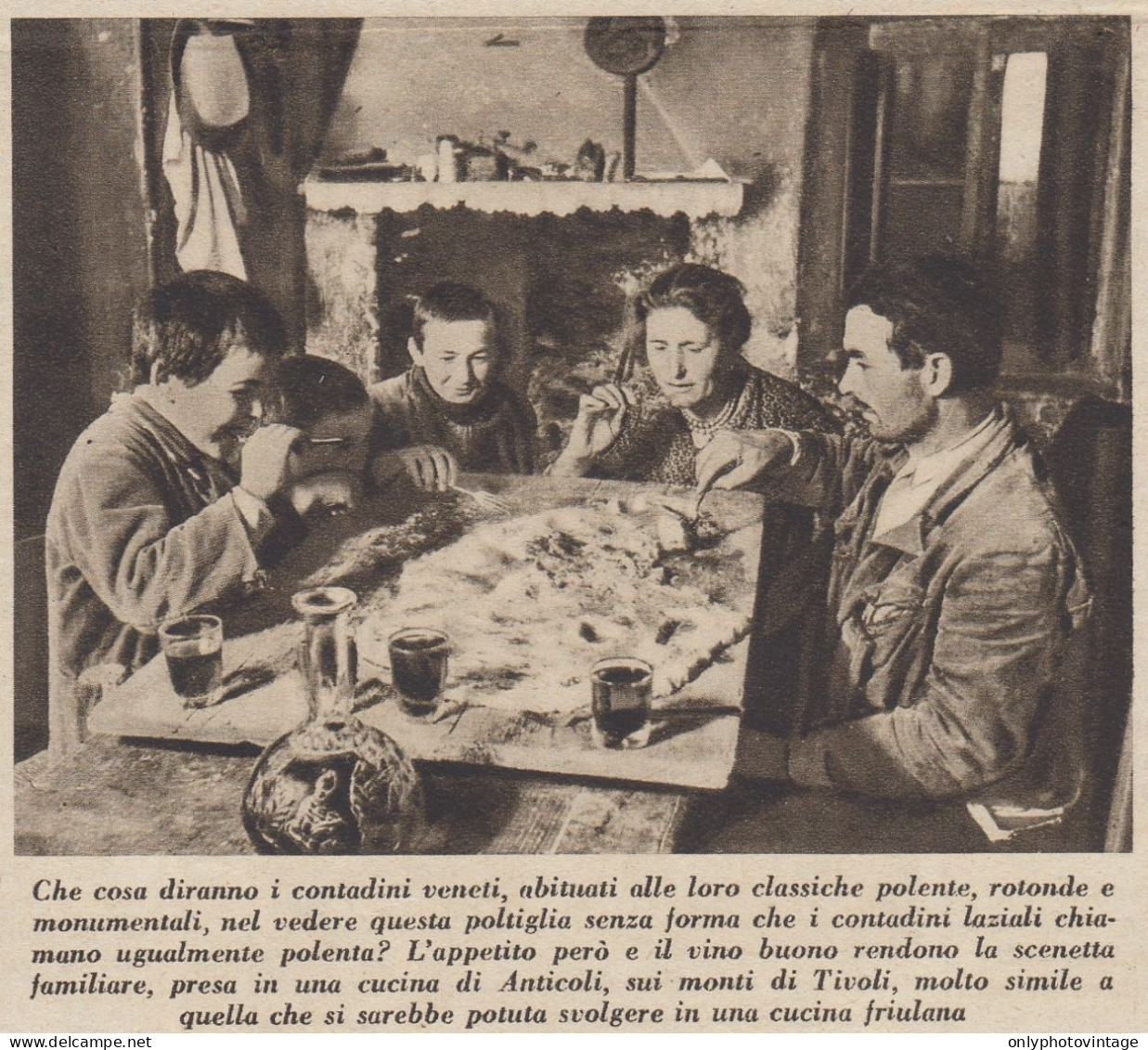 Scenetta Familiare Presa In Una Cucina Di Anticoli - 1936 Stampa - Print - Stiche & Gravuren