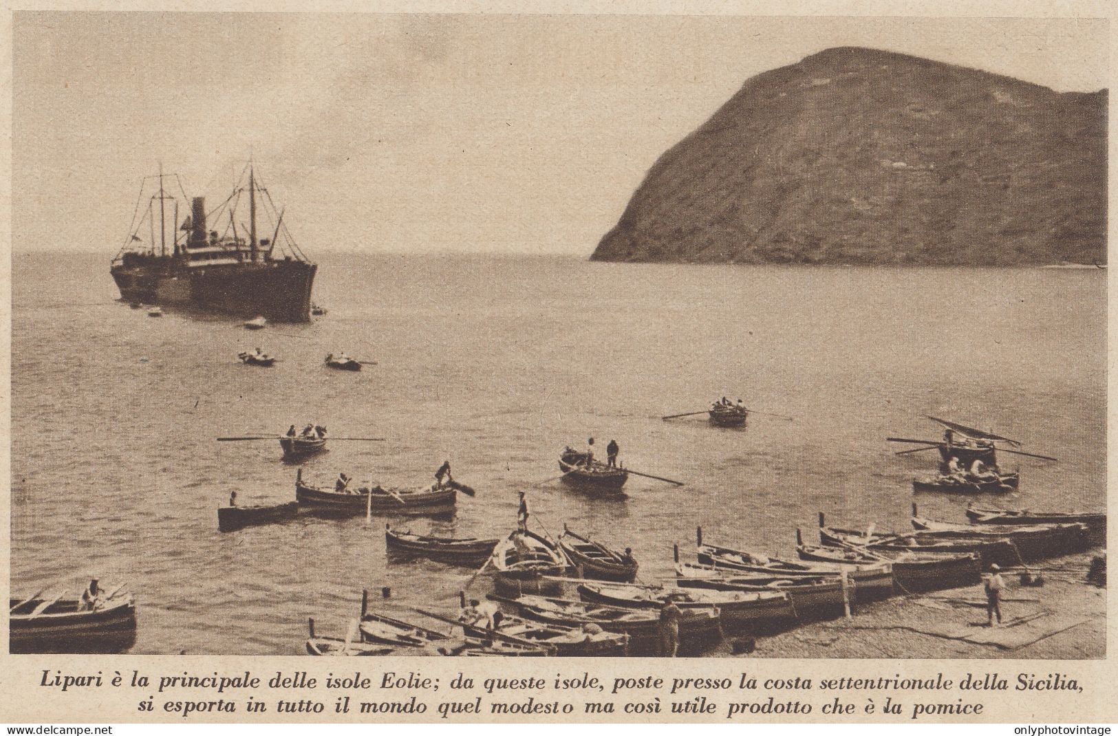 Lipari (ME) - Scorcio Caratteristico - 1935 Stampa Epoca - Vintage Print - Stiche & Gravuren