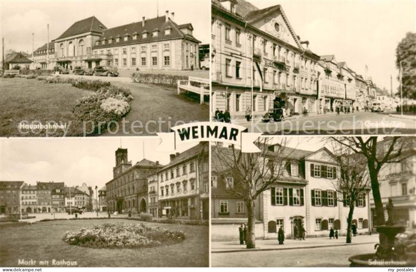 73750055 Weimar  Thueringen Hauptbahnhof Goetheplatz Markt Mit Rathaus Schuelerh - Weimar