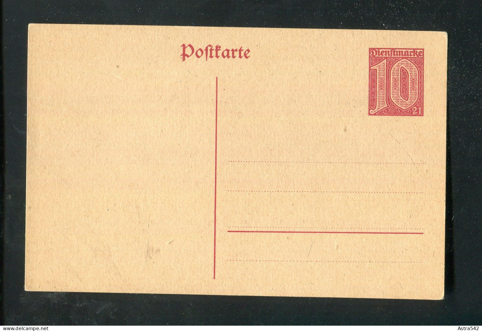 "DEUTSCHES REICH" 1920, Dienst-Postkarte Mi. DP 1 ** (A1191) - Dienstmarken