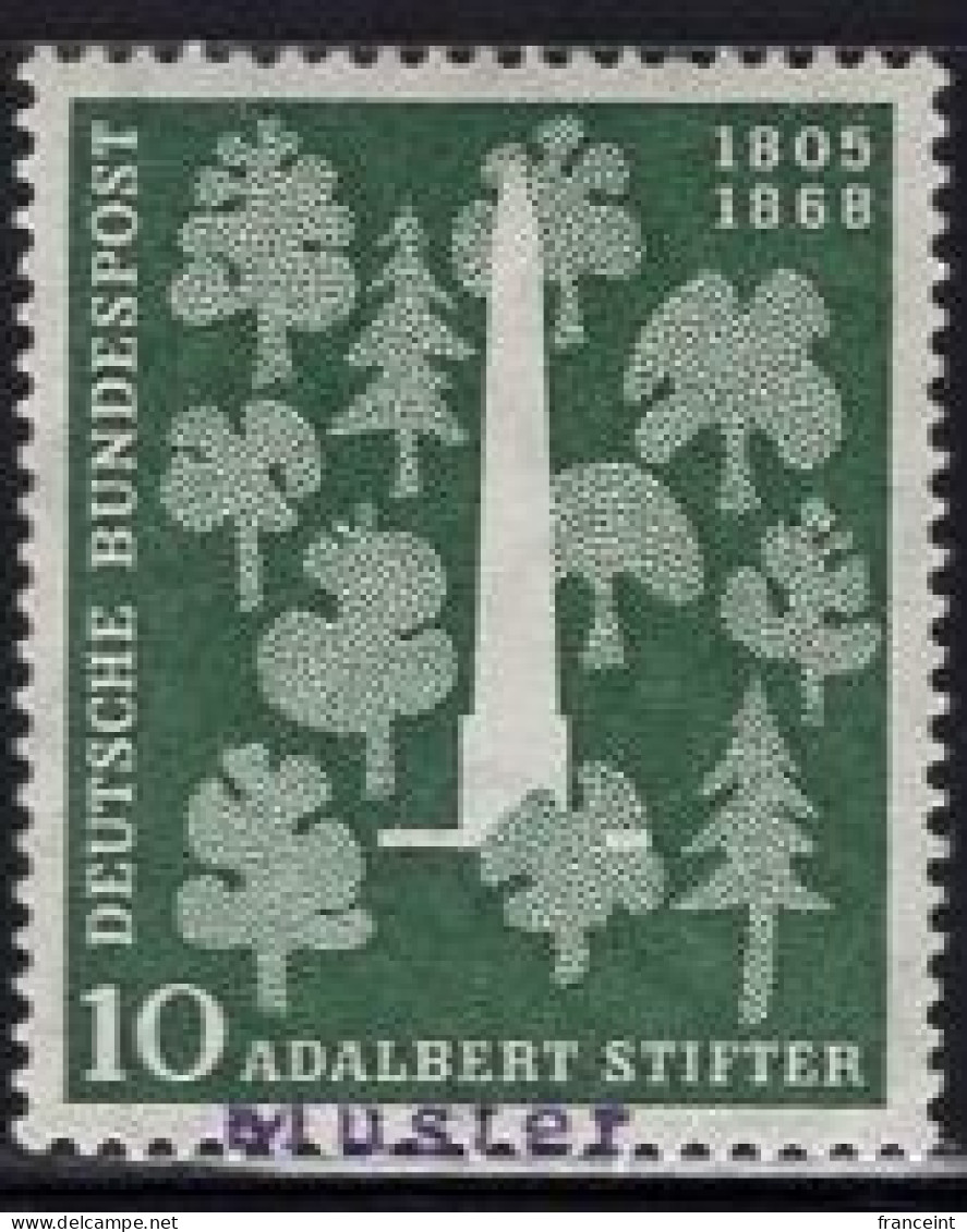 GERMANY(1955) Adelbert Stiffer Monument. MUSTER (specimen) Overprint. Scott No 735. - Andere & Zonder Classificatie