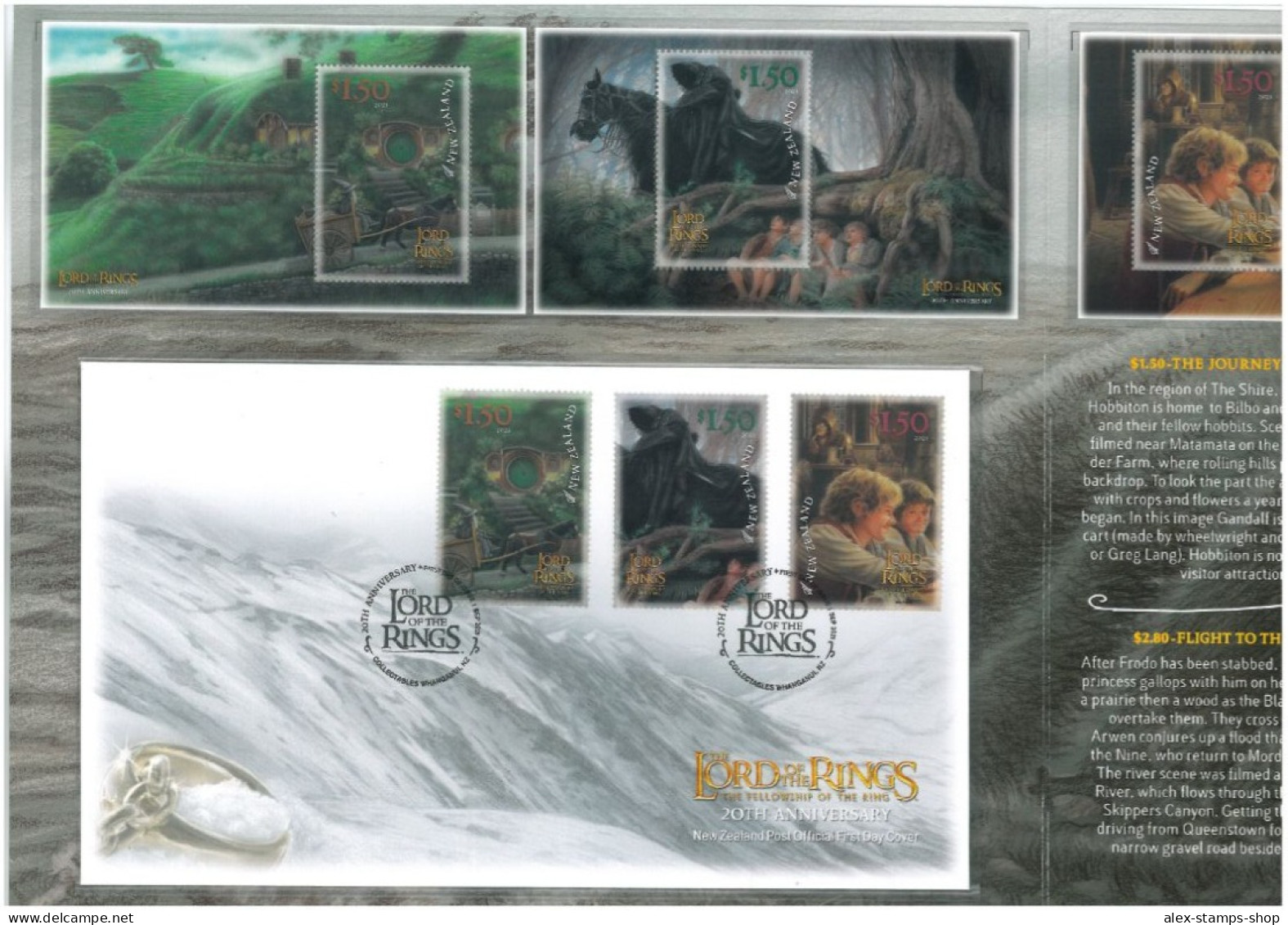 NEW ZEALAND 2021 The Lord Of The Rings- The Fellowship Of The Ring 20th Anniversary - Presentation Packs