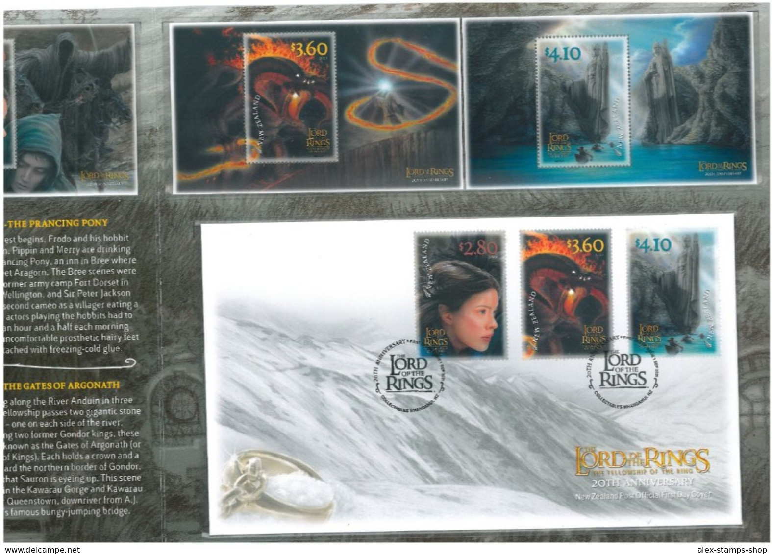 NEW ZEALAND 2021 The Lord Of The Rings- The Fellowship Of The Ring 20th Anniversary - Presentation Packs