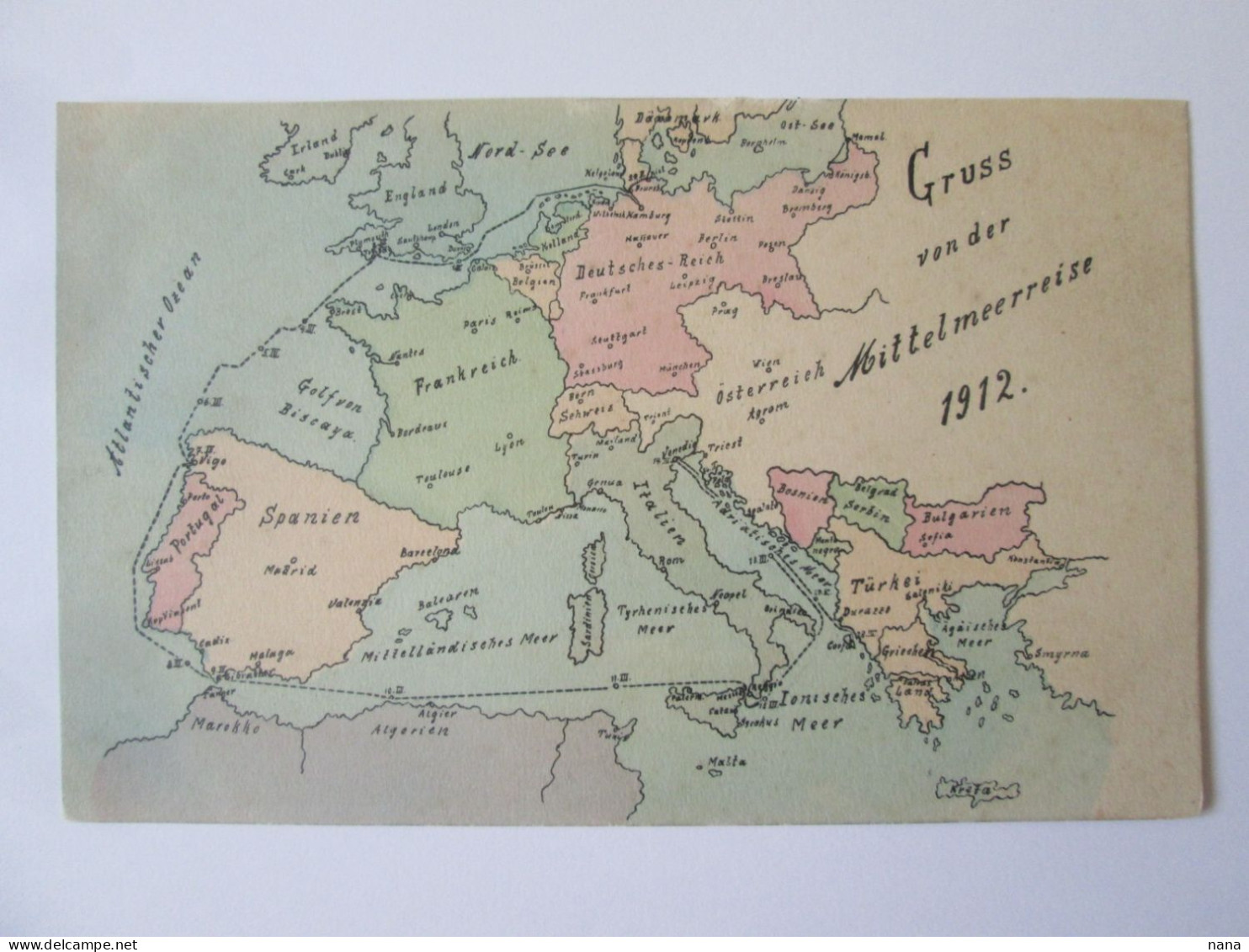 Carte Pos.carte Europeenne 1912/European Map 1912 Unused Postcard - Carte Geografiche