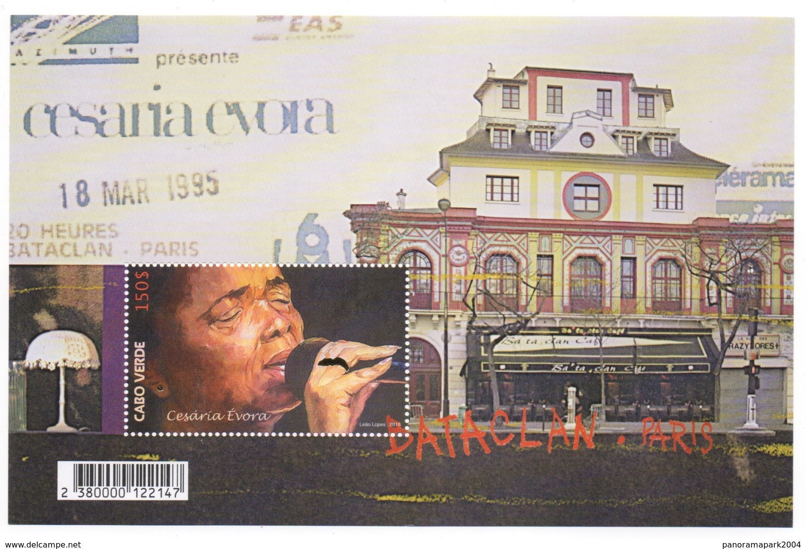 Cabo Verde 2016 -  Cesaria Evora Bataclan Paris Music Musik Mi. Bl. ?  1 Val. MNH - Kaapverdische Eilanden