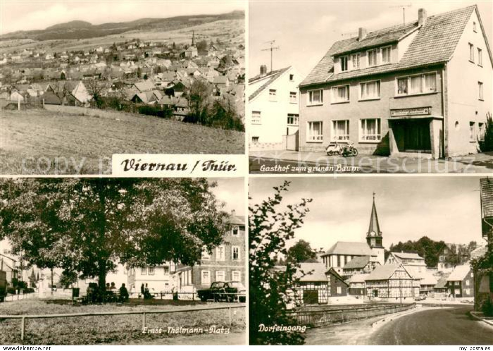 73749763 Viernau Panorama Gasthof Zum Gruenen Baum Ernst Thaelmann Platz Dorfein - Sonstige & Ohne Zuordnung