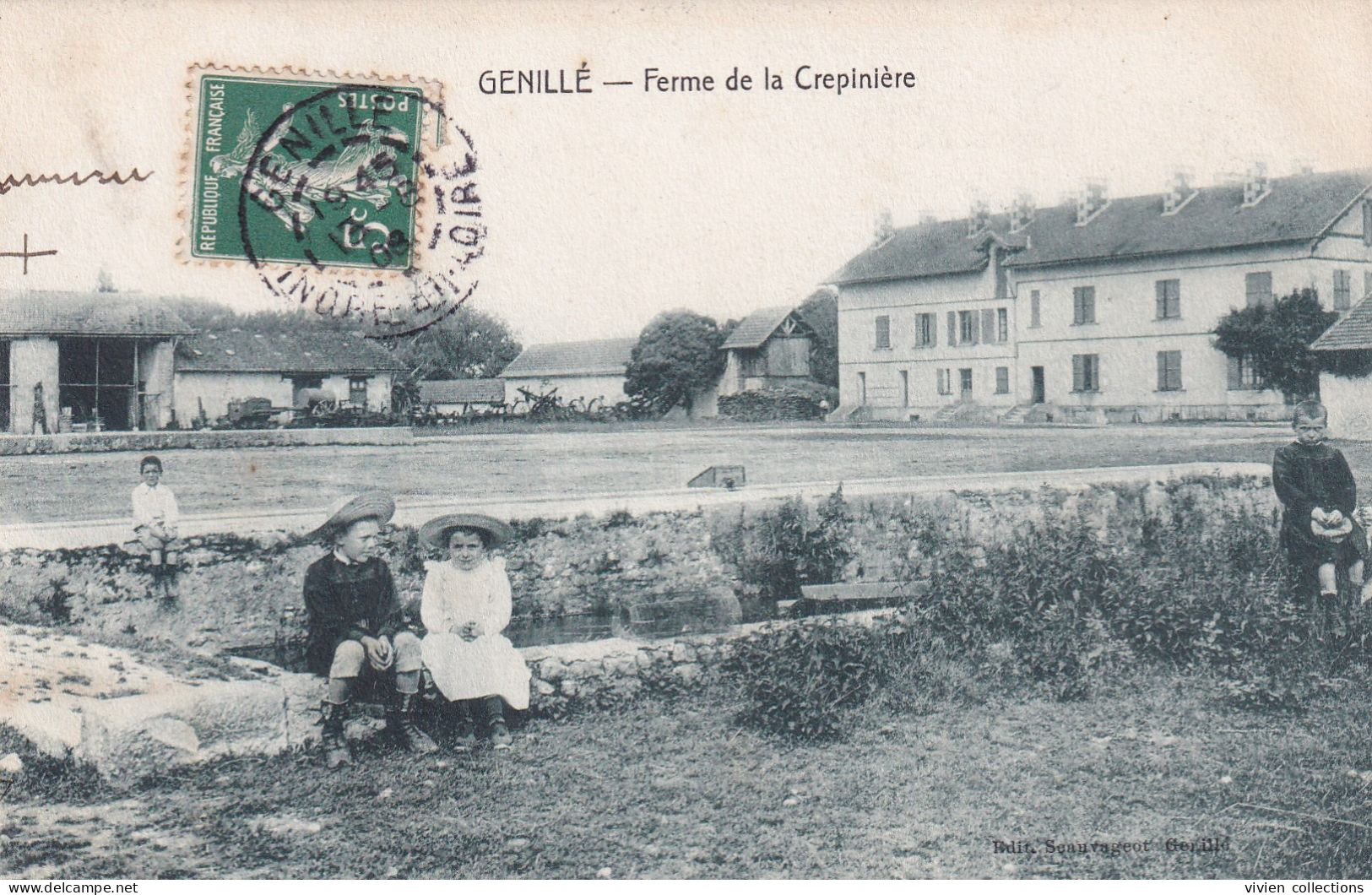 Genillé (37 Indre Et Loire) Ferme De La Crépinière Et Ses Communs - édit. Sauvageot Circulée En 1908 - Genillé