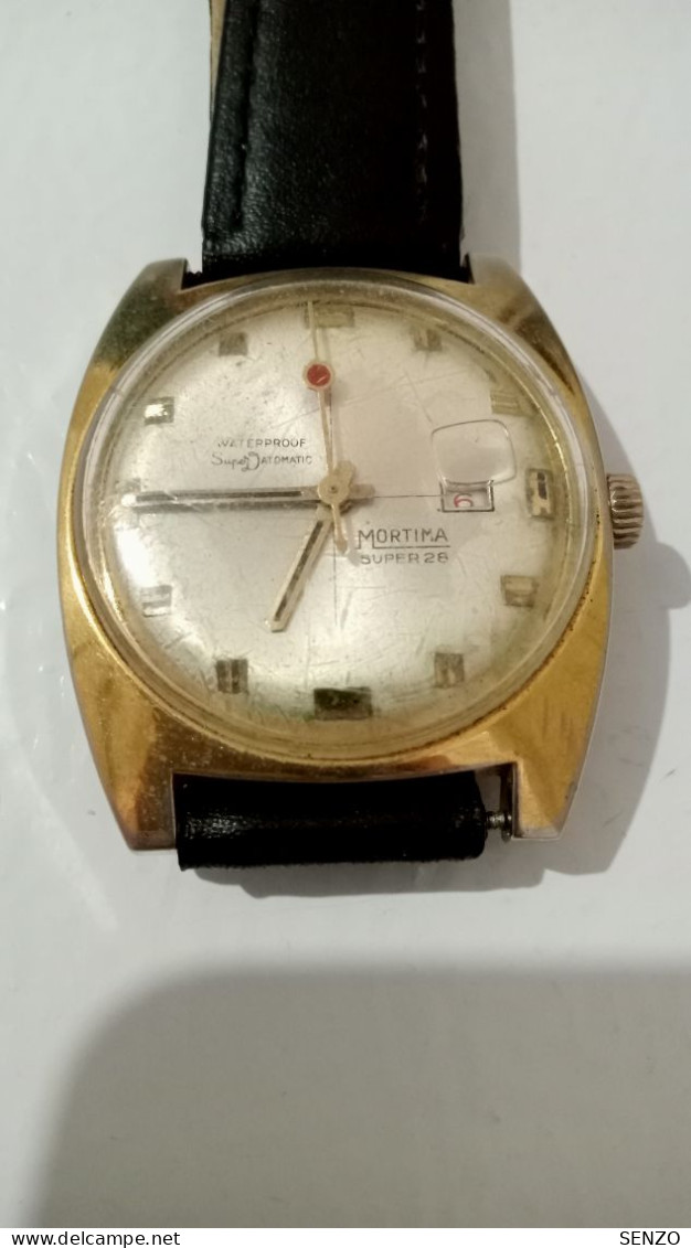 MONTRE MECANIQUE MORTIMA SUPER DATOMATIC SUPER 28  FONCTIONNE - Relojes Ancianos