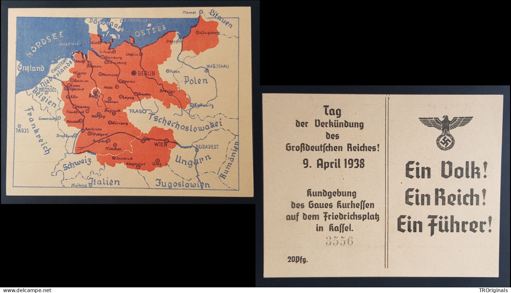 GERMANY THIRD 3rd REICH ORIGINAL WWII PROPAGANDA CARD DAY OF THE GREATER EMPIRE - War 1939-45
