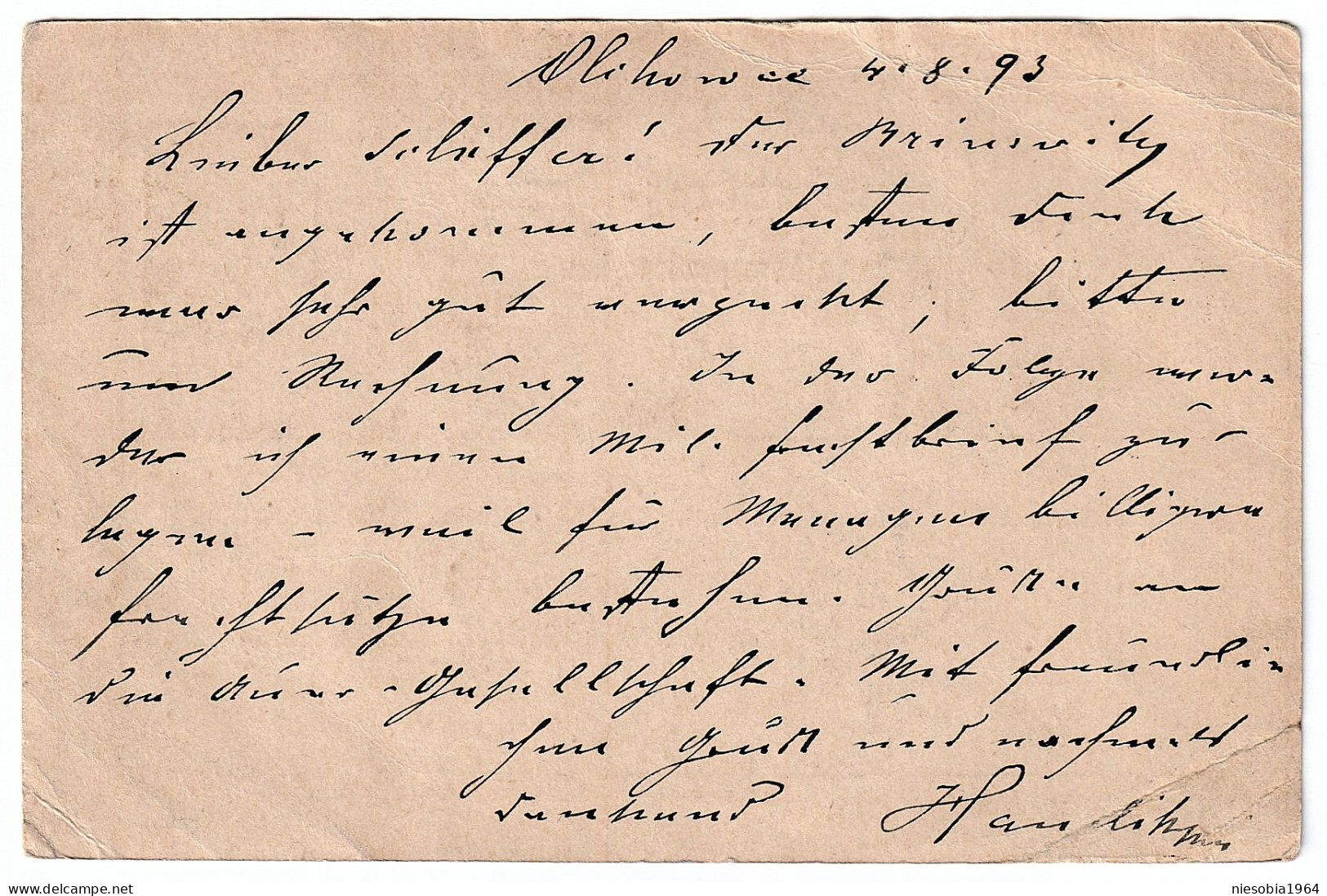 Imperial Austrian 2 Kreuzer Postcard Postal Stationery 8.04.1893 Belle-Époque Corespondenz-Karte Laibach Ljubljana - Postcards