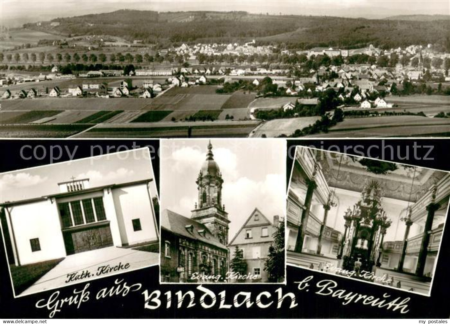 73749680 Bindlach Fliegeraufnahme Kath Kirche Ev Kirche Inneres Bindlach - Otros & Sin Clasificación