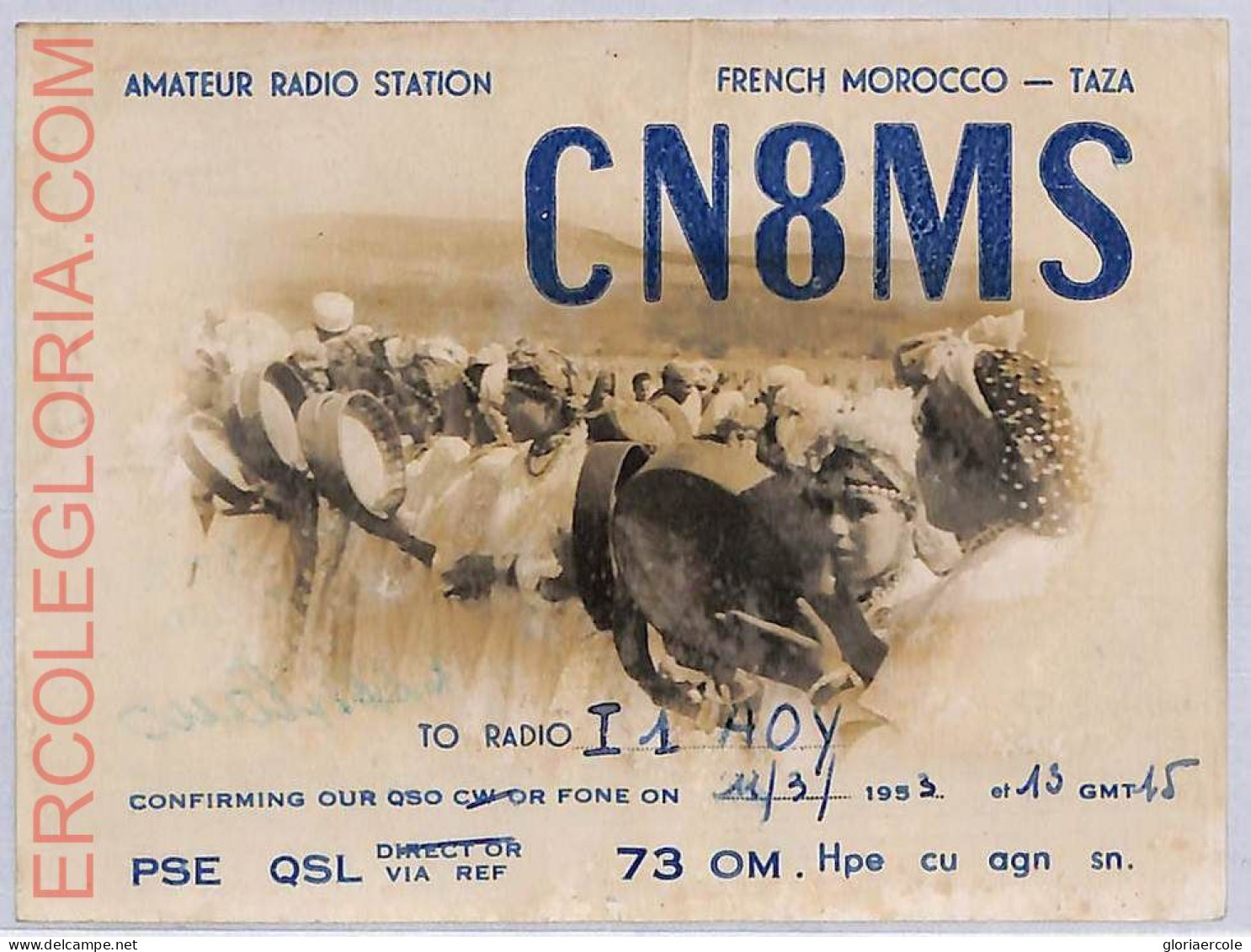 Ad9221 - MOROCCO - RADIO FREQUENCY CARD  - 1953 - RRR! - Radio