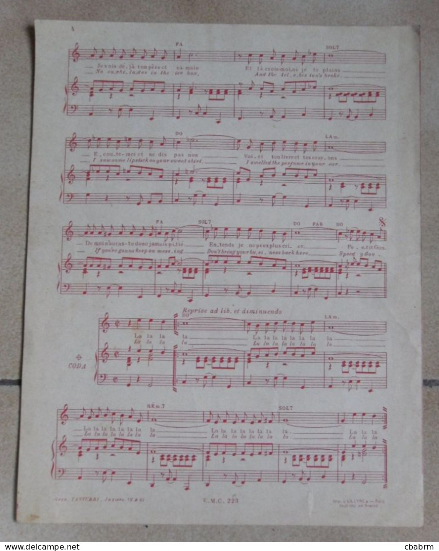 PARTITION DALIDA PETIT GONZALES EDITIONS MUSICALES CARAVELLE En 1961 E.M.C. 223 - Scores & Partitions