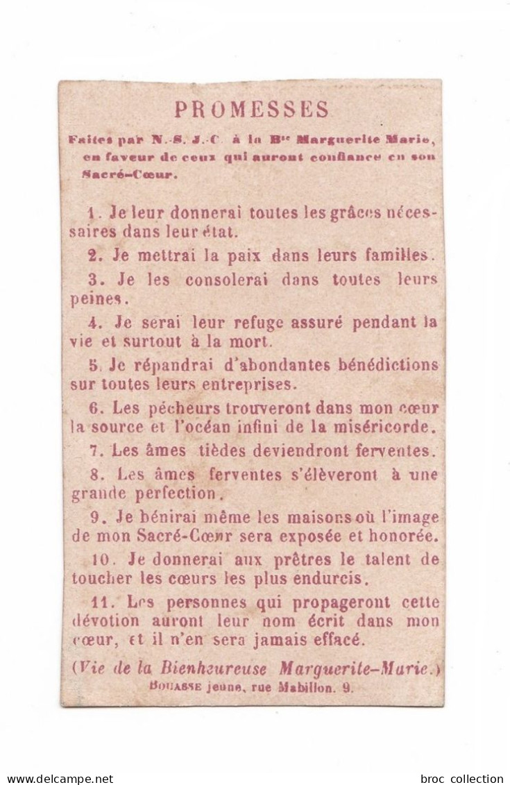 Sacré Coeur De Jésus, Promesses Faites à La Bienheureuse Marguerite-Marie, éd. E. Bouasse Jne N° 451 - Devotion Images