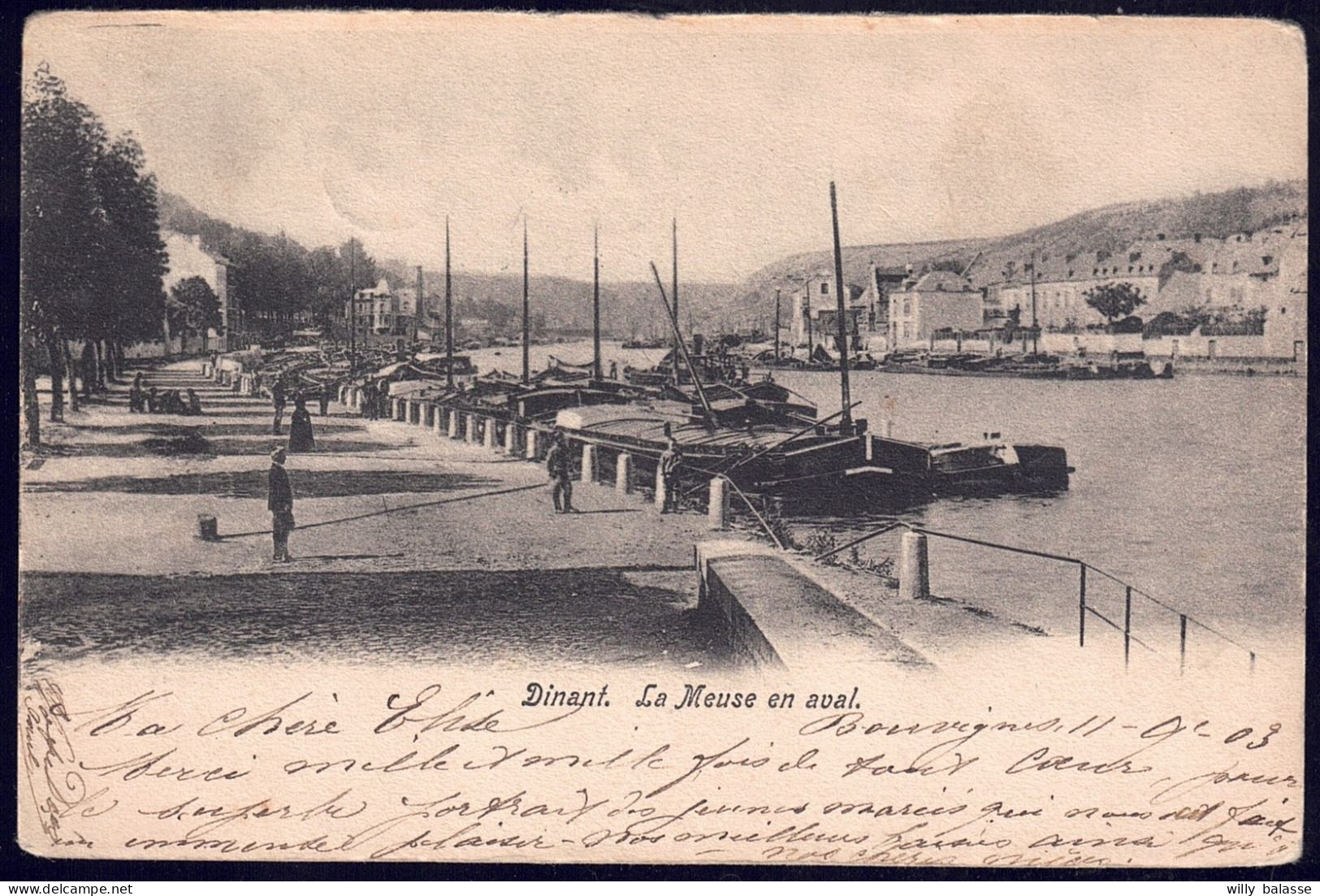 +++ CPA - DINANT - La Meuse En Aval - Péniches  // - Dinant