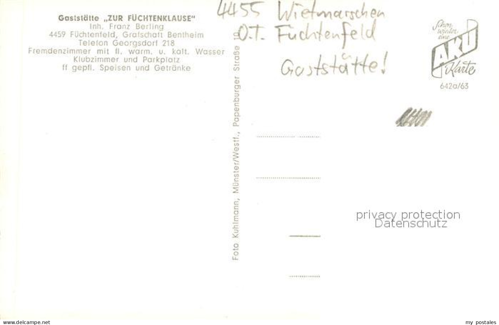 73749406 Fuechtenfeld Grafschaft Bentheim Gaststaette Zur Fuechtenklause Fuechte - Other & Unclassified