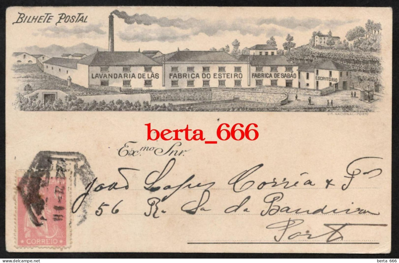Postal Publicitário * Fábrica De Sabão Do Esteiro * Porto * Circulado 1922 - Porto