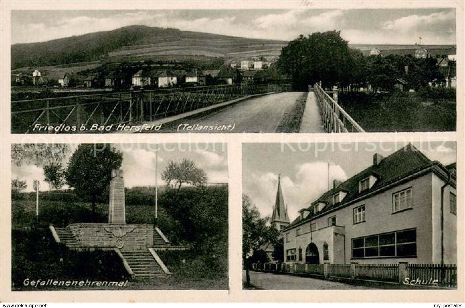 73749347 Friedlos Panorama Gefallenen Ehrenmal Schule Friedlos - Andere & Zonder Classificatie