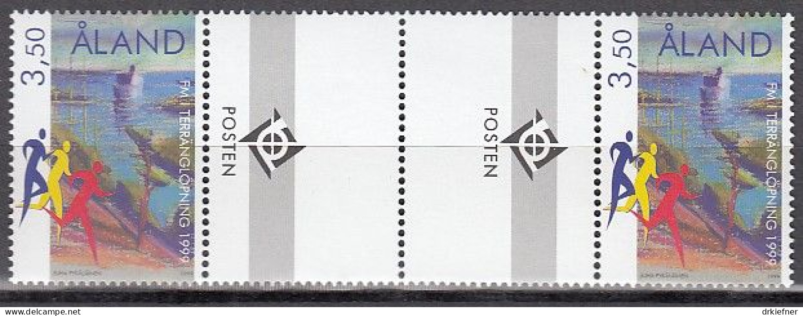 ALAND  163, Mit Doppel-Zierfeld, Postfrisch **, Crosslauf, 1999 - Aland