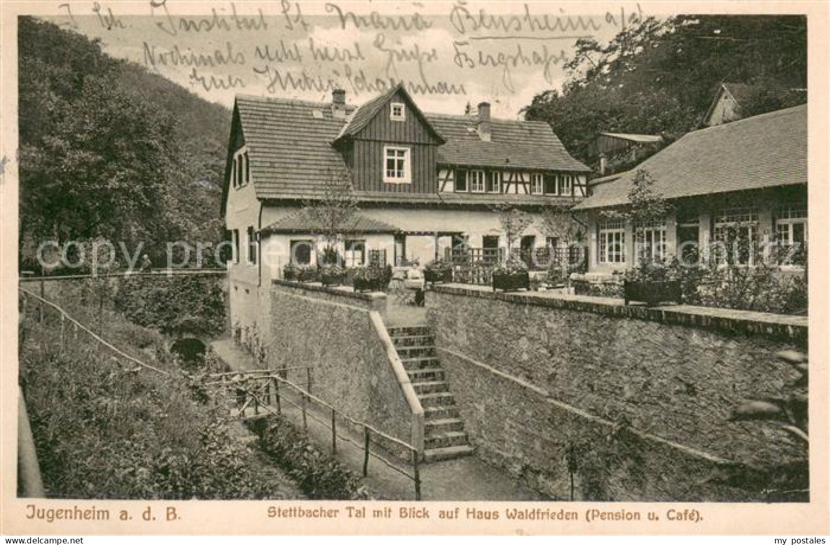 73749319 Jugenheim Seeheim-Jugenheim Stettbacher Tal Mit Blick Auf Haus Waldfrie - Sonstige & Ohne Zuordnung