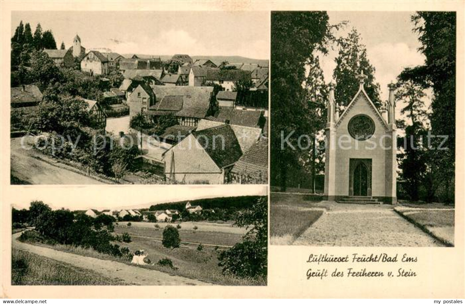 73749264 Fruecht Ortsansicht Panorama Gruft Des Freiherrn Von Stein Fruecht - Bad Ems