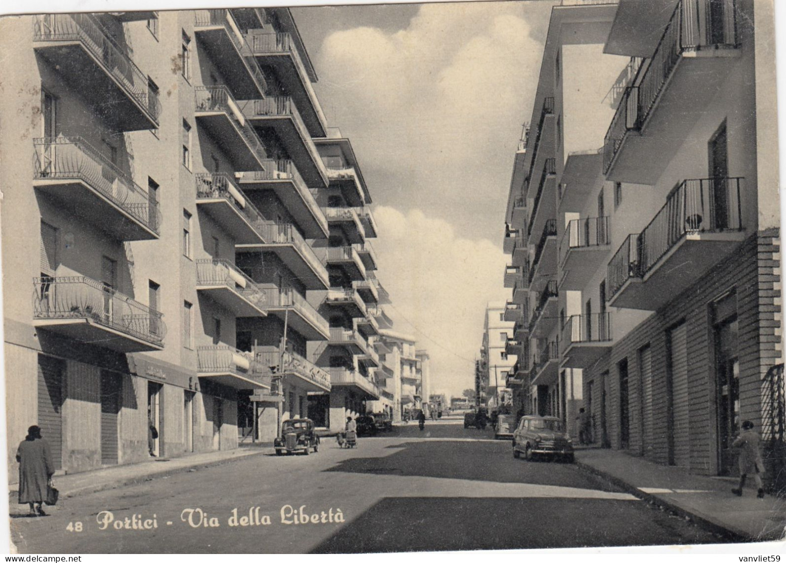 PORTICI-NAPOLI-VIA DELLA LIBERTÀ-CARTOLINA VERA FOTOGRAFIA-VIAGGIATA IL 3-8-1959 - Portici