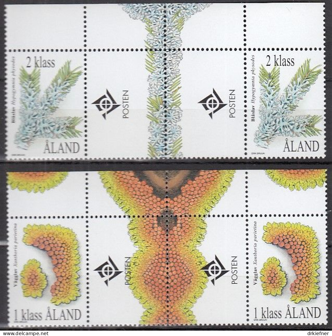 ALAND  159-160, Mit Doppel-Zierfeld, Postfrisch **, Flechten, 1999 - Ålandinseln