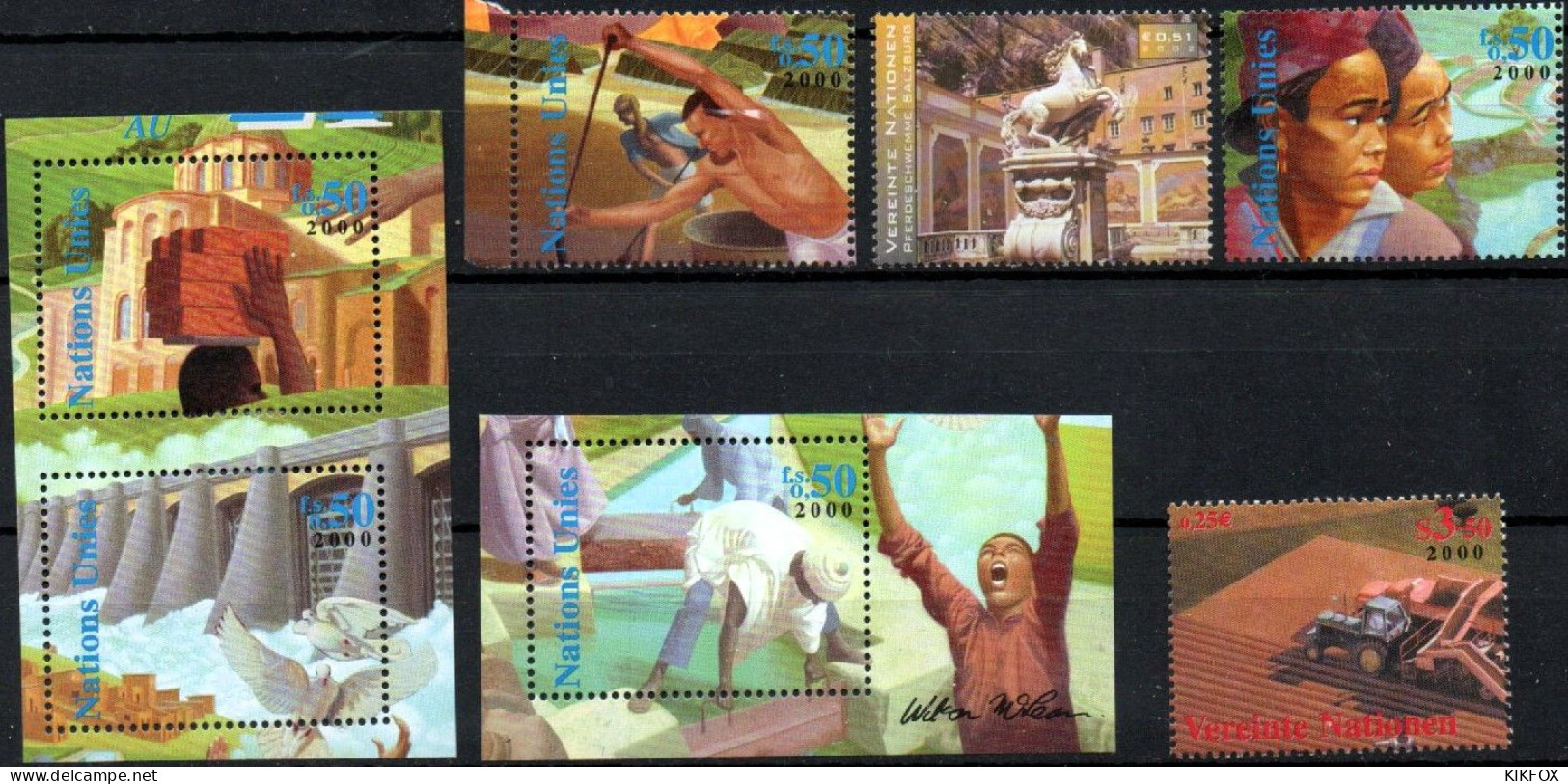 VEREINTE NATIONEN, UNO  2000,  L'O.N.U. Au 21ème Siècle ,LOT 7 MARKEN  POSTFRISCH, NEUFS - Unused Stamps