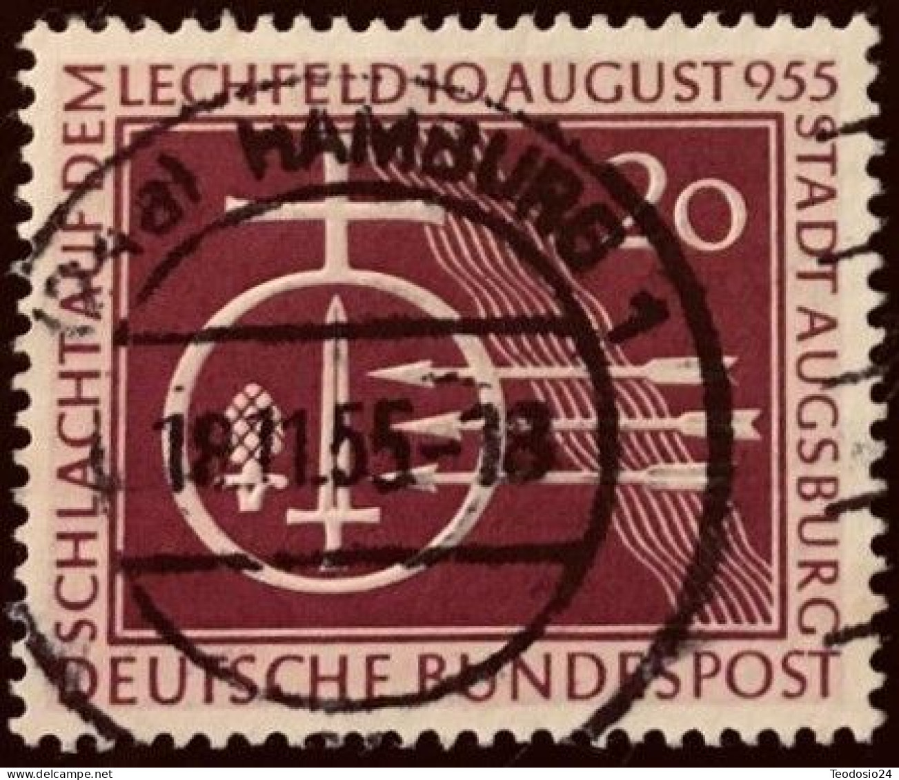 RFA BUND 1955 1000th Anniversary Of The Battle Of Lechfeld. Used. Mi. Nr. 216 - Gebruikt