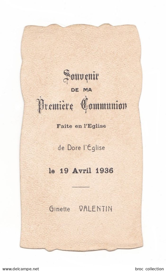 Dore-l'Église, 1re Communion De Ginette Valentin, 1936, Vierge Marie, Citation De Léon XIII, éd. De Gerval N° 1051 - Andachtsbilder