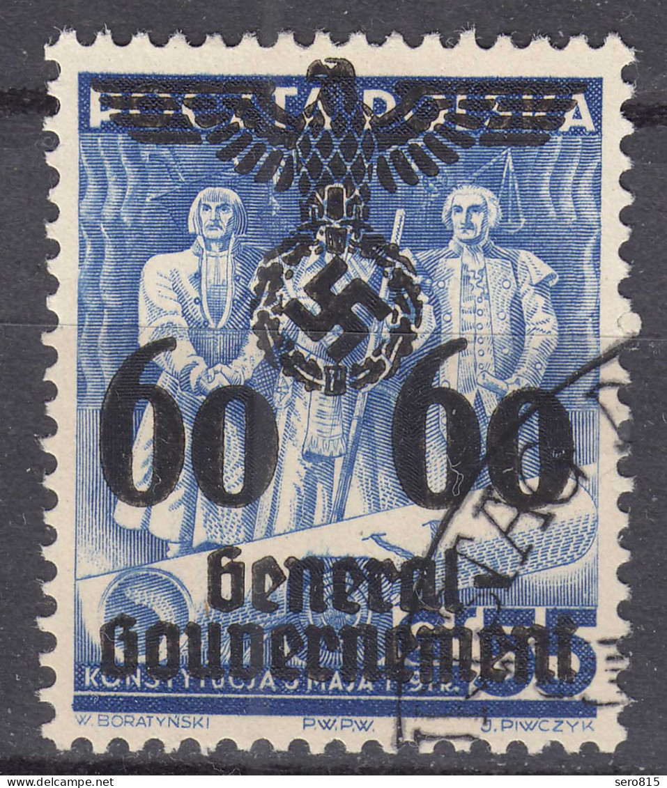 Generalgouvernement 1940 Mi.25 Gestempelt Used Überdruck 60 Auf 55 Gr.    (70574 - Besetzungen 1938-45