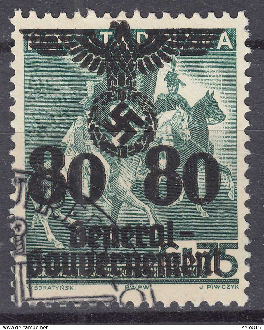 Generalgouvernement 1940 Mi.26 Gestempelt Used Überdruck 80 Auf 75 Gr.    (70572 - Occupation 1938-45