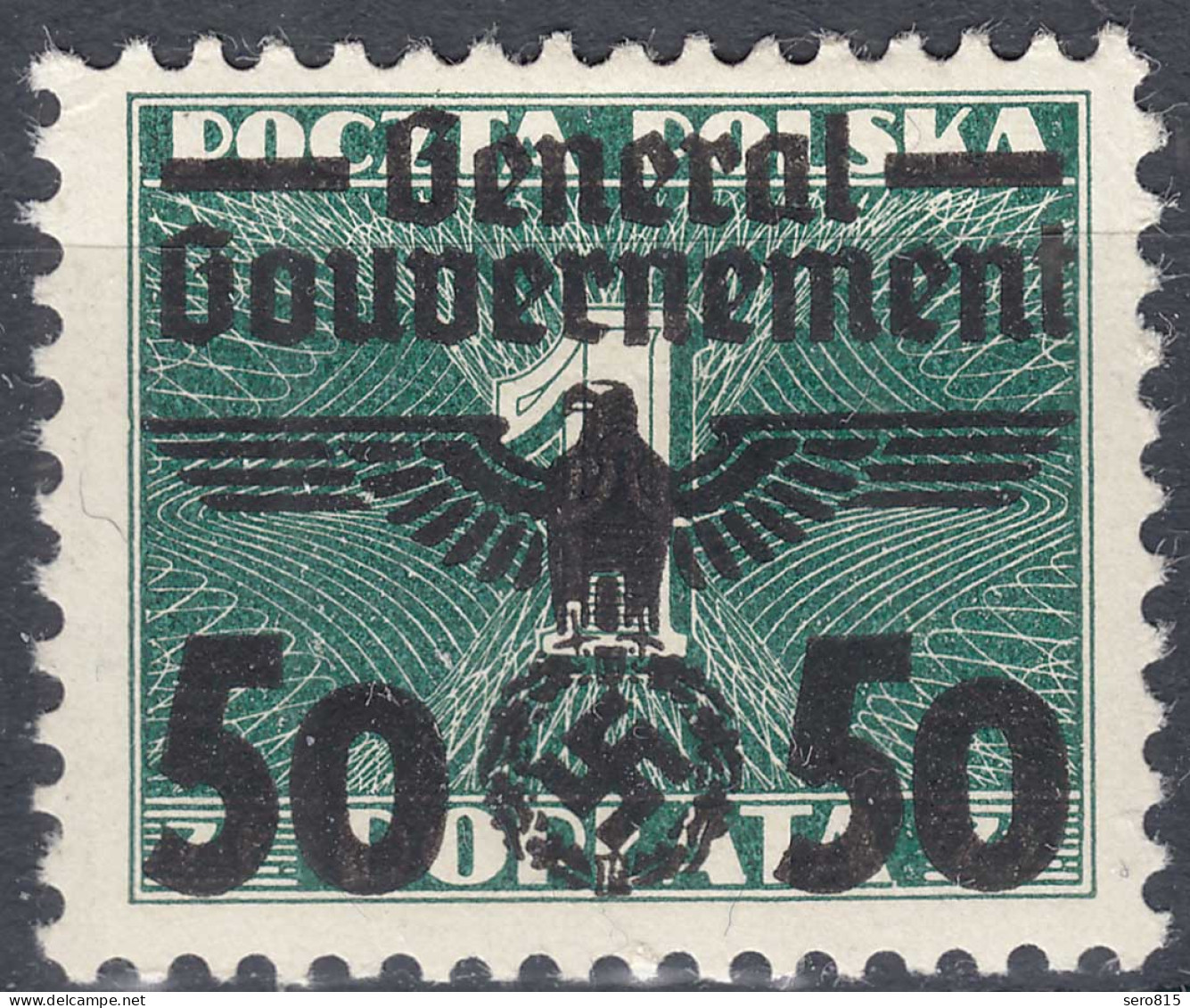 Generalgouvernement 1940 Mi.39 * Ungebraucht MH Überdruck 50 Auf 1 Zl.    (70580 - Ocupación 1938 – 45