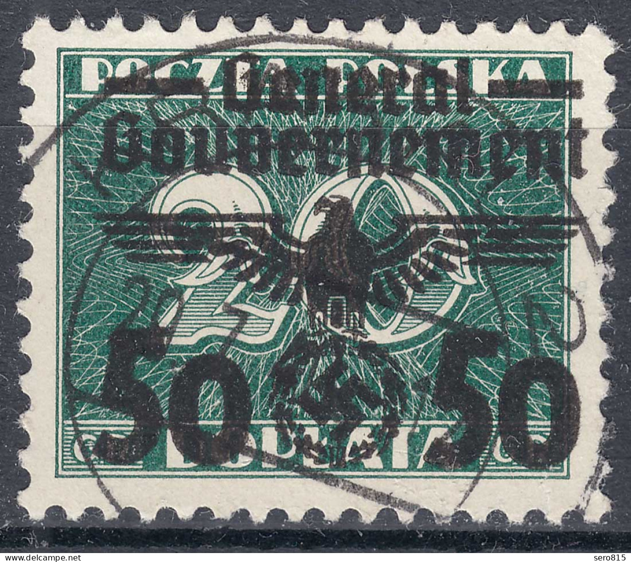 Generalgouvernement 1940 Mi.35 Gestempelt Used Überdruck 50 Auf 20 Gr.    (70577 - Besetzungen 1938-45