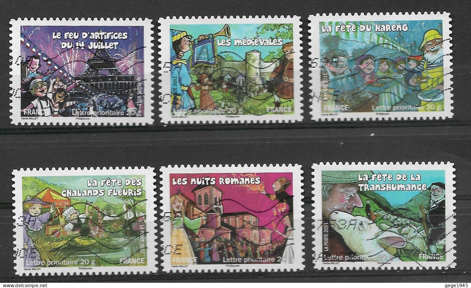 France 2011 Oblitéré Autoadhésif  N° 567 - 569 - 571 - 573 - 575 - 577   -   Fêtes  Et  Traditions Des Régions  ( I ) - Used Stamps