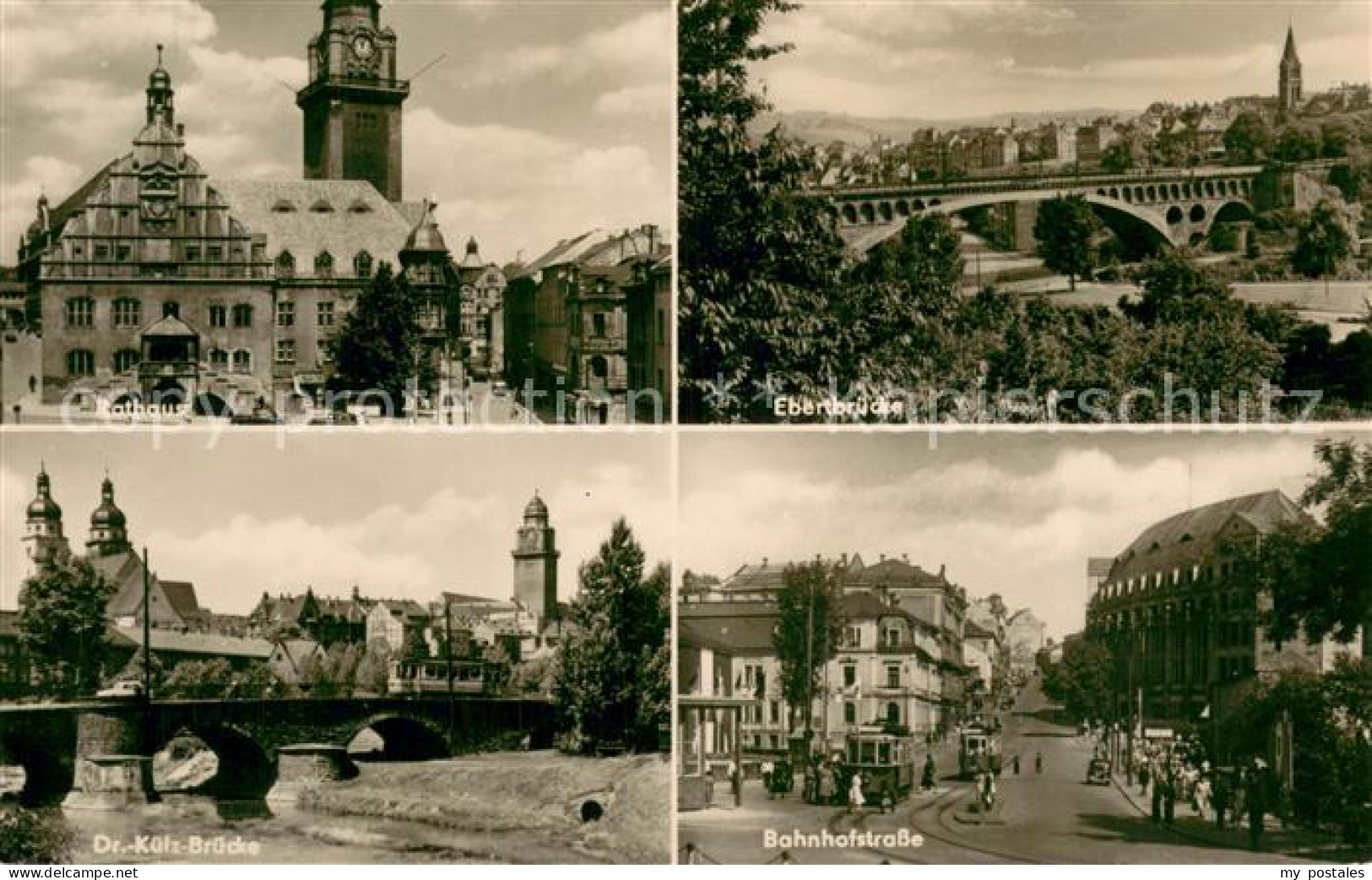 73751154 Plauen  Vogtland Rathaus Ebertbruecke Dr Kuelz Bruecke Bahnhofstrasse  - Autres & Non Classés