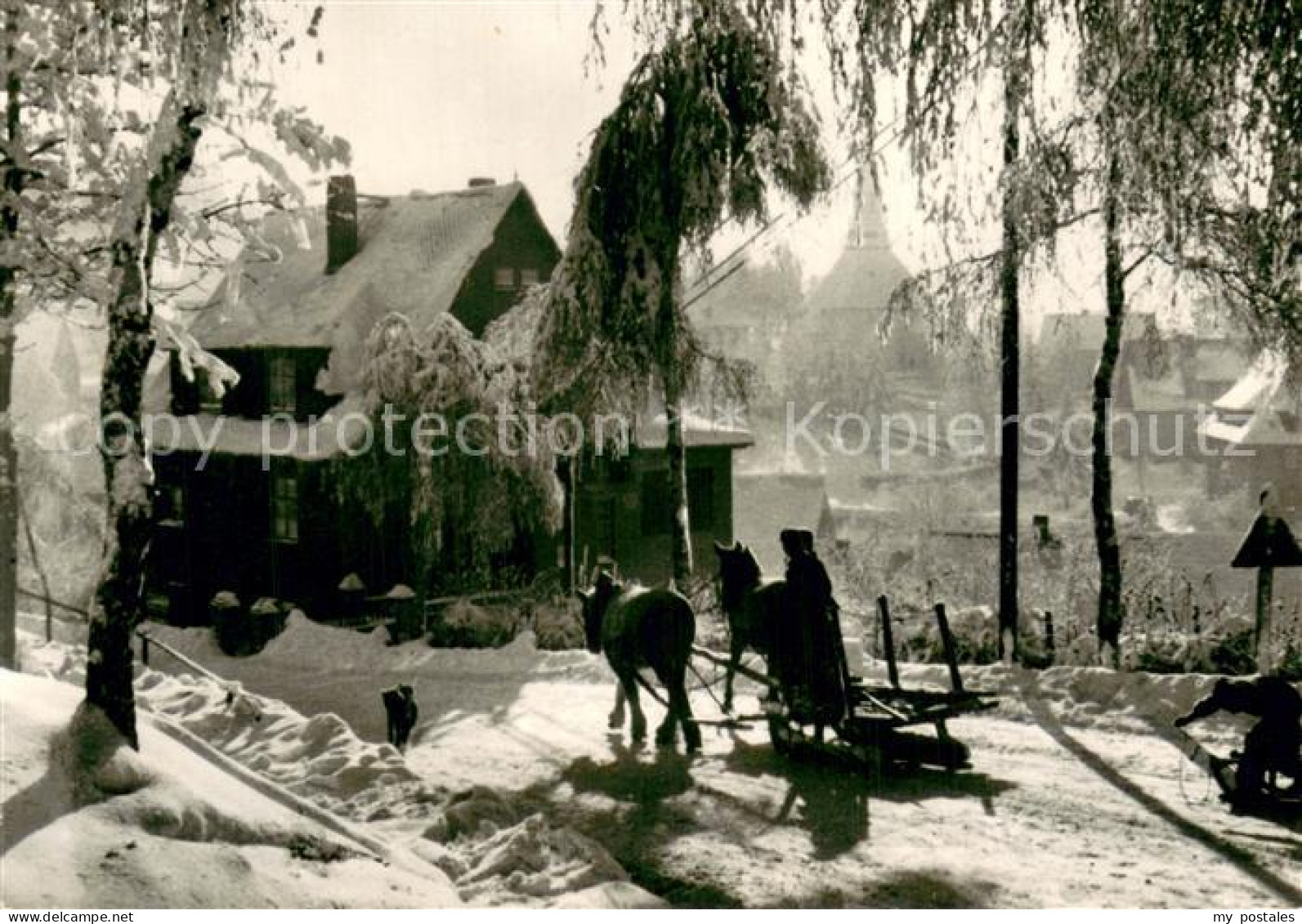 73751125 Seiffen Erzgebirge Winteridyll Pferdeschlitten Seiffen Erzgebirge - Seiffen