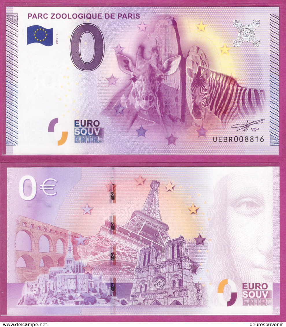 0-Euro UEBR 2015-1  PARC ZOOLOGIQUE DE PARIS - Privatentwürfe