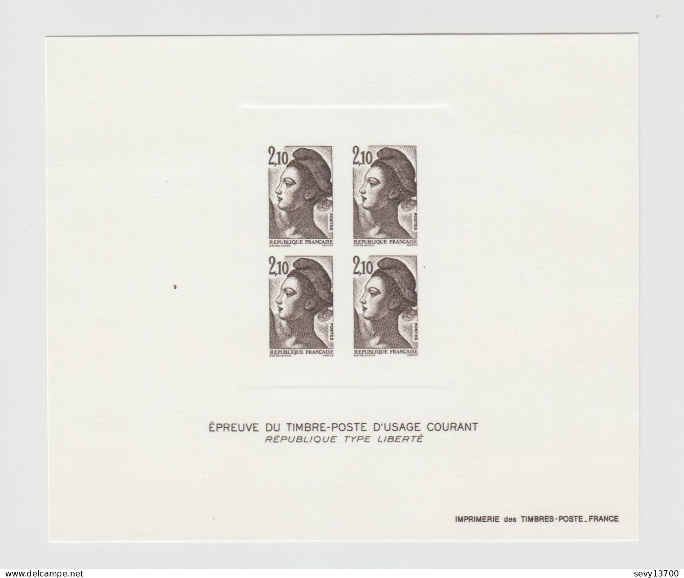 4 Epreuves De 4 Timbres D'usage Courant - Marianne Type Liberté - Documents Of Postal Services