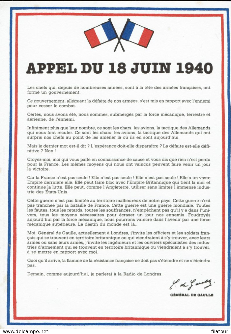 CHARLES De GAULLE . CNEP N° 75- Feuillet 5442 - C. P. Saint Cyrien-Feuillet Appel Du 18 Juin + Divers. - De Gaulle (Generale)