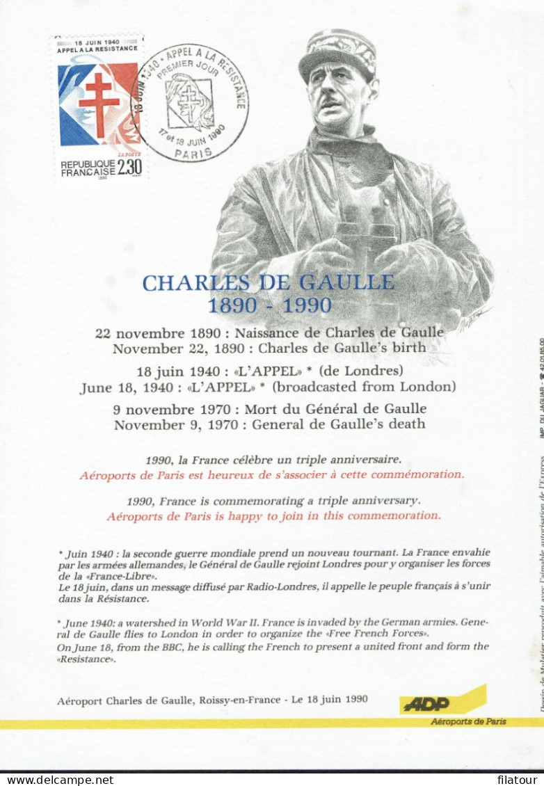 CHARLES De GAULLE . CNEP N° 75- Feuillet 5442 - C. P. Saint Cyrien-Feuillet Appel Du 18 Juin + Divers. - De Gaulle (Generale)