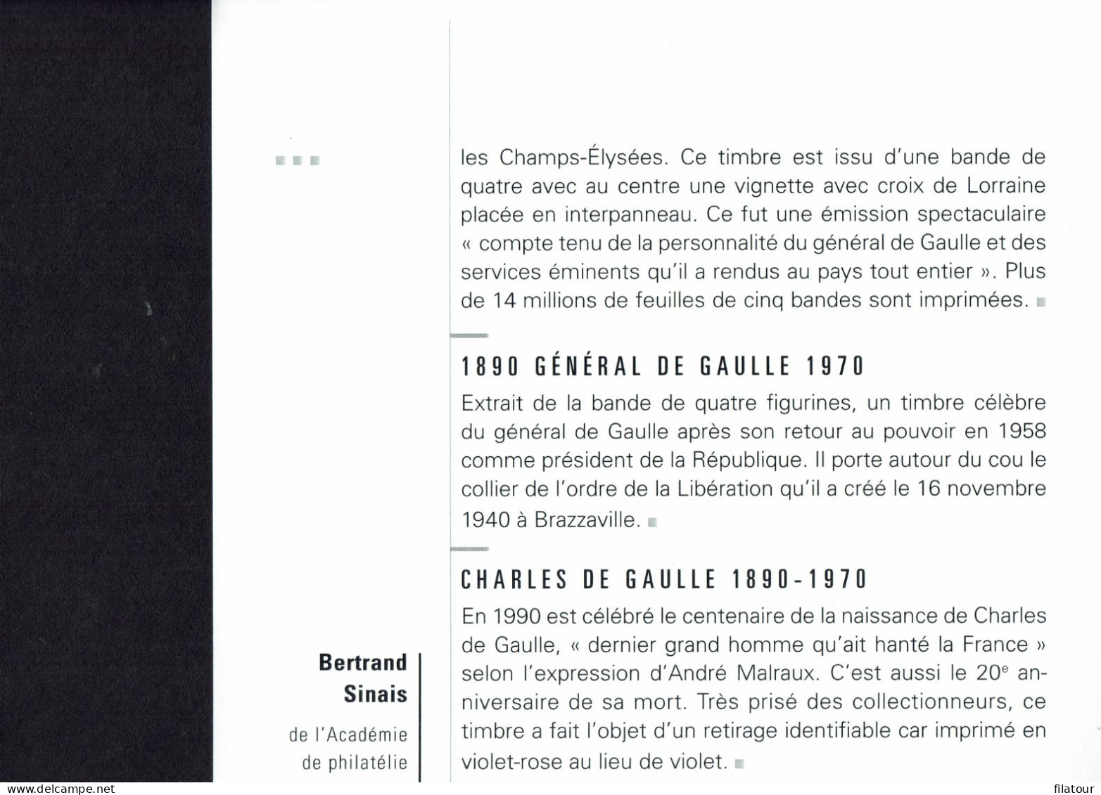 CHARLES de GAULLE . CNEP n° 75- Feuillet 5442 - C. P. Saint Cyrien-Feuillet Appel du 18 Juin + divers.